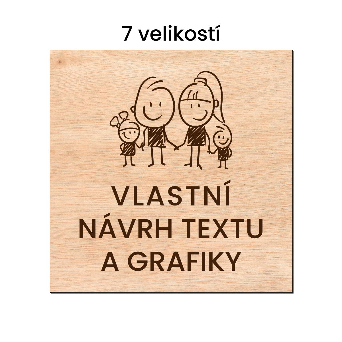 gravírovaná cedule k označení sídla, kanceláře, provozovny, prodejny, podlaží apod. buková překližka v přírodním provedení