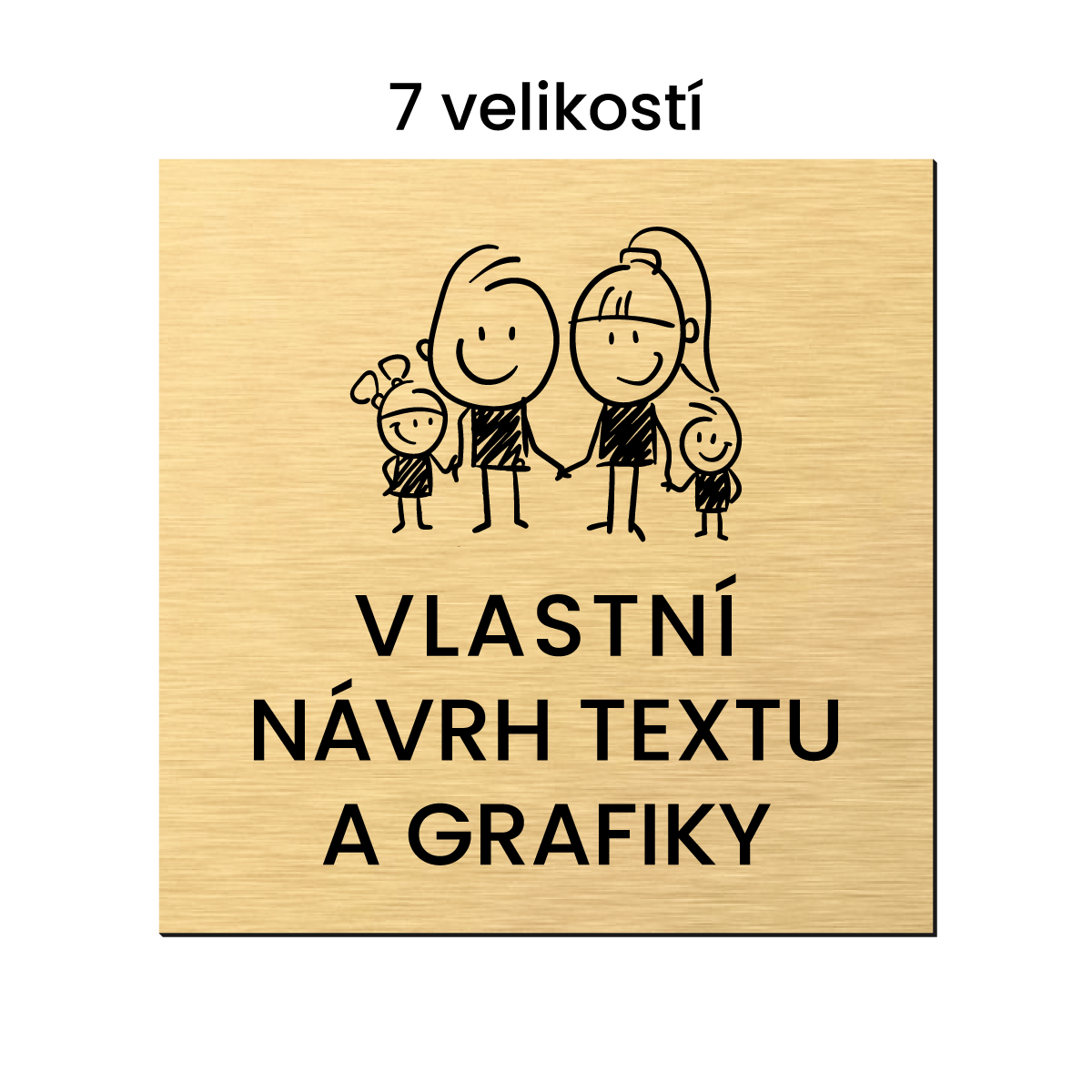 gravírovaná cedule k označení sídla, kanceláře, provozovny, prodejny, podlaží apod. dvouvrstvý plast povrch kovový zlatý