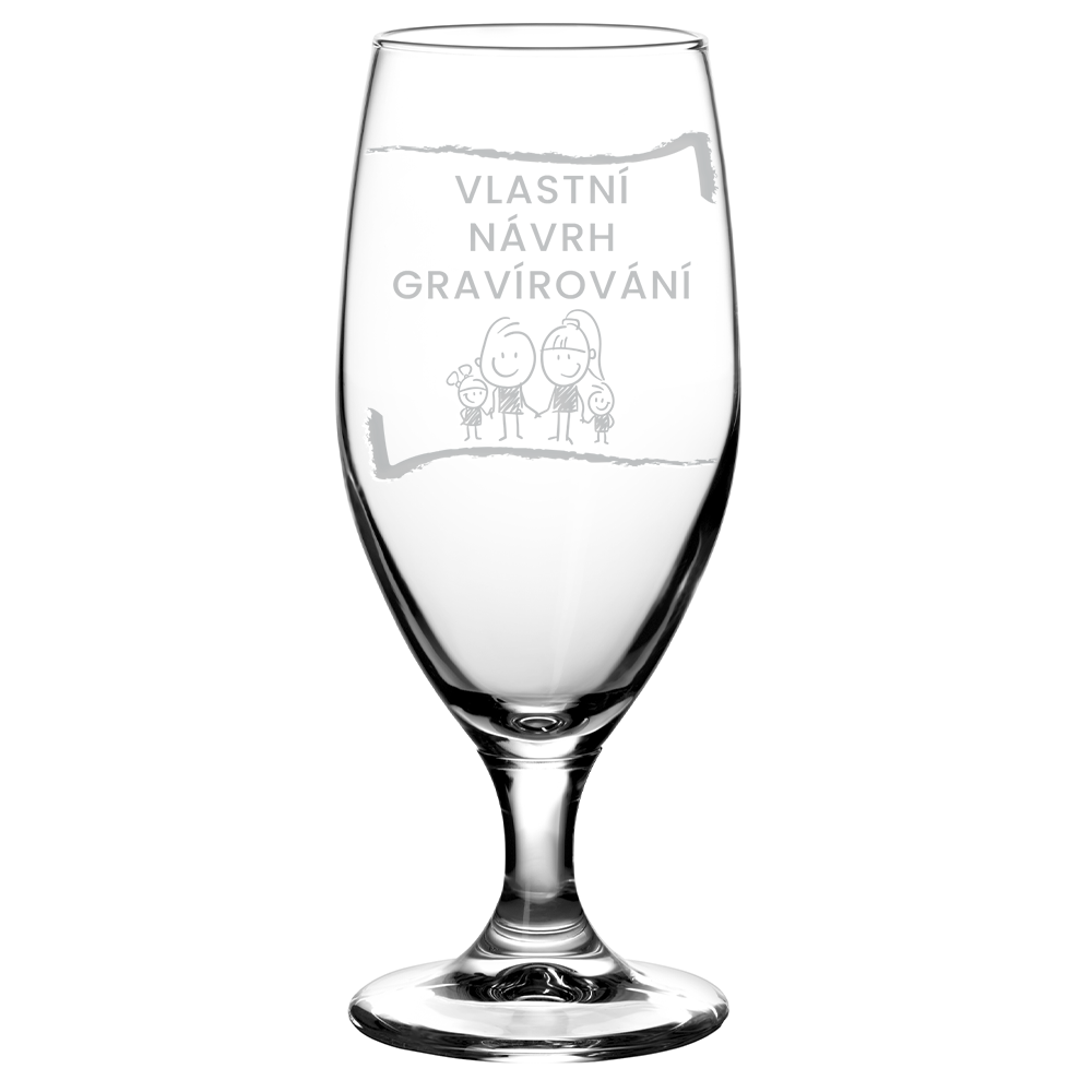 Sklenice na pivo s vlastním návrhem