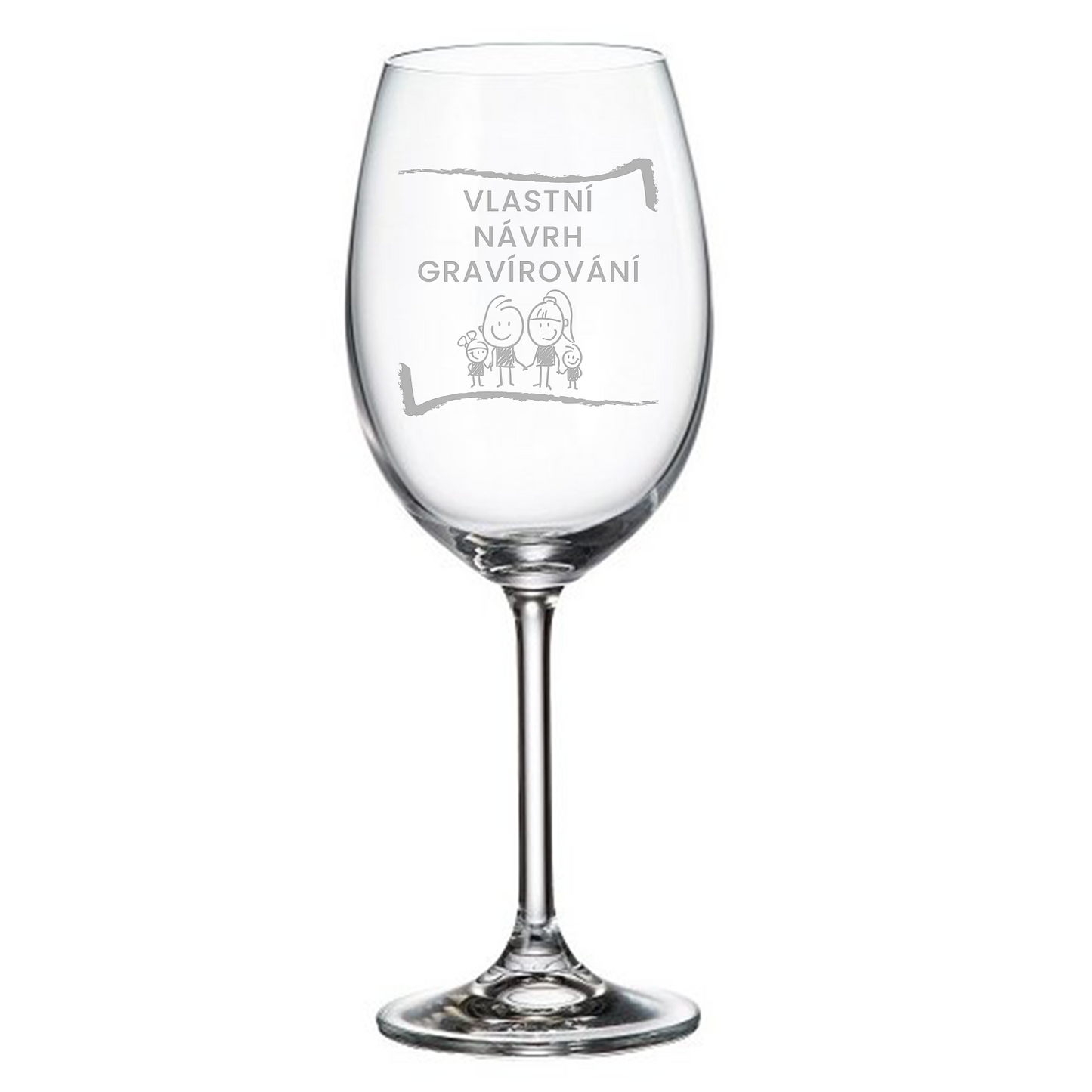 Sklenička na víno s vlastním návrhem
