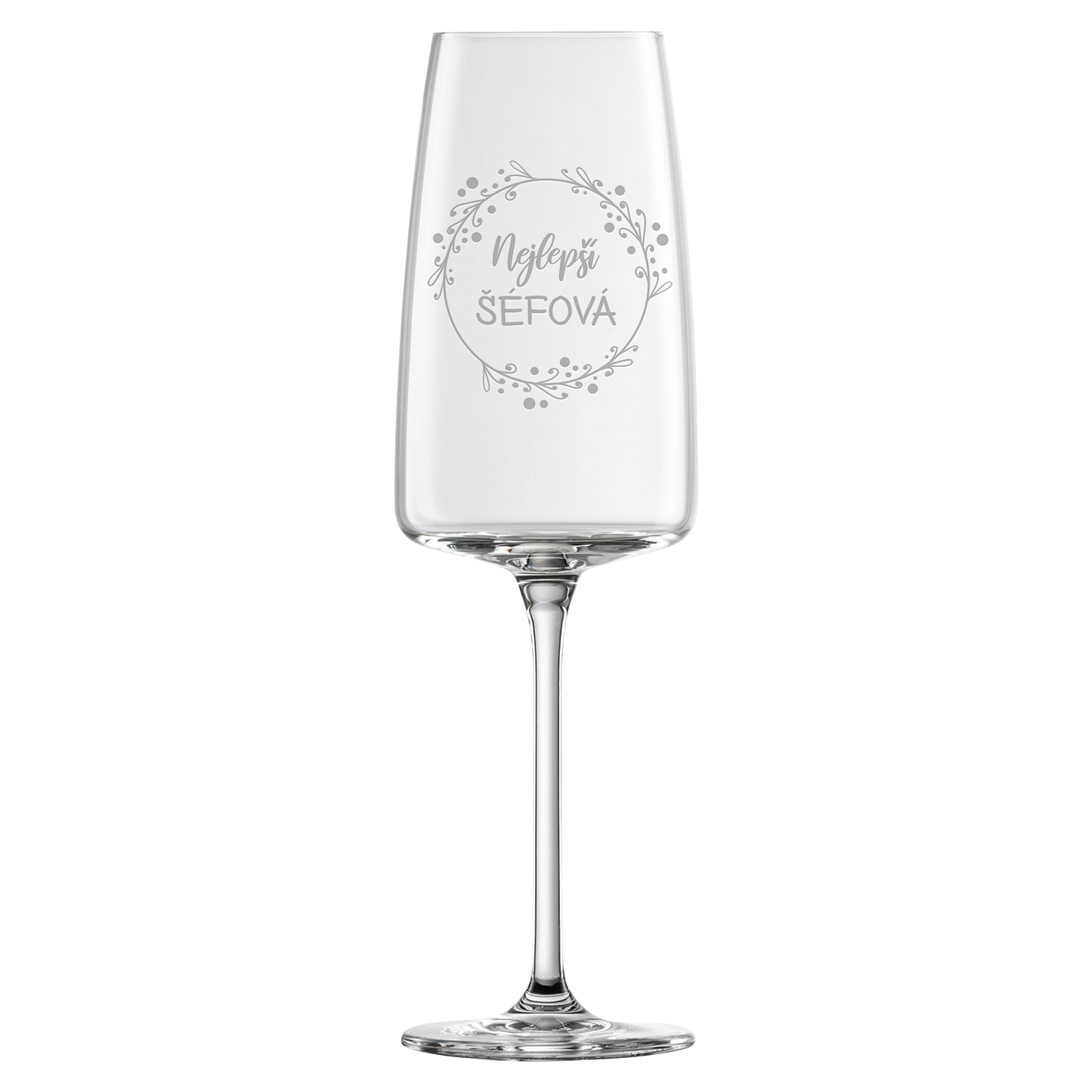 Sklenička na sekt Sensa Zwiesel Glas s originálním gravírovaným motivem podle Vašeho vlastního návrhu