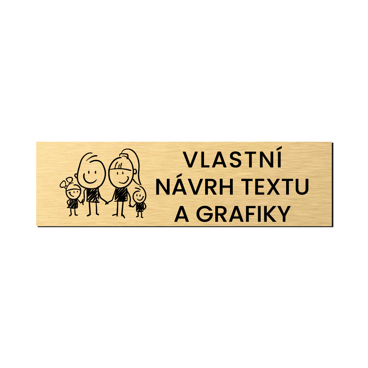 štítek na schránku - jmenovka dvouvrstvý plast povrch kovový zlatý