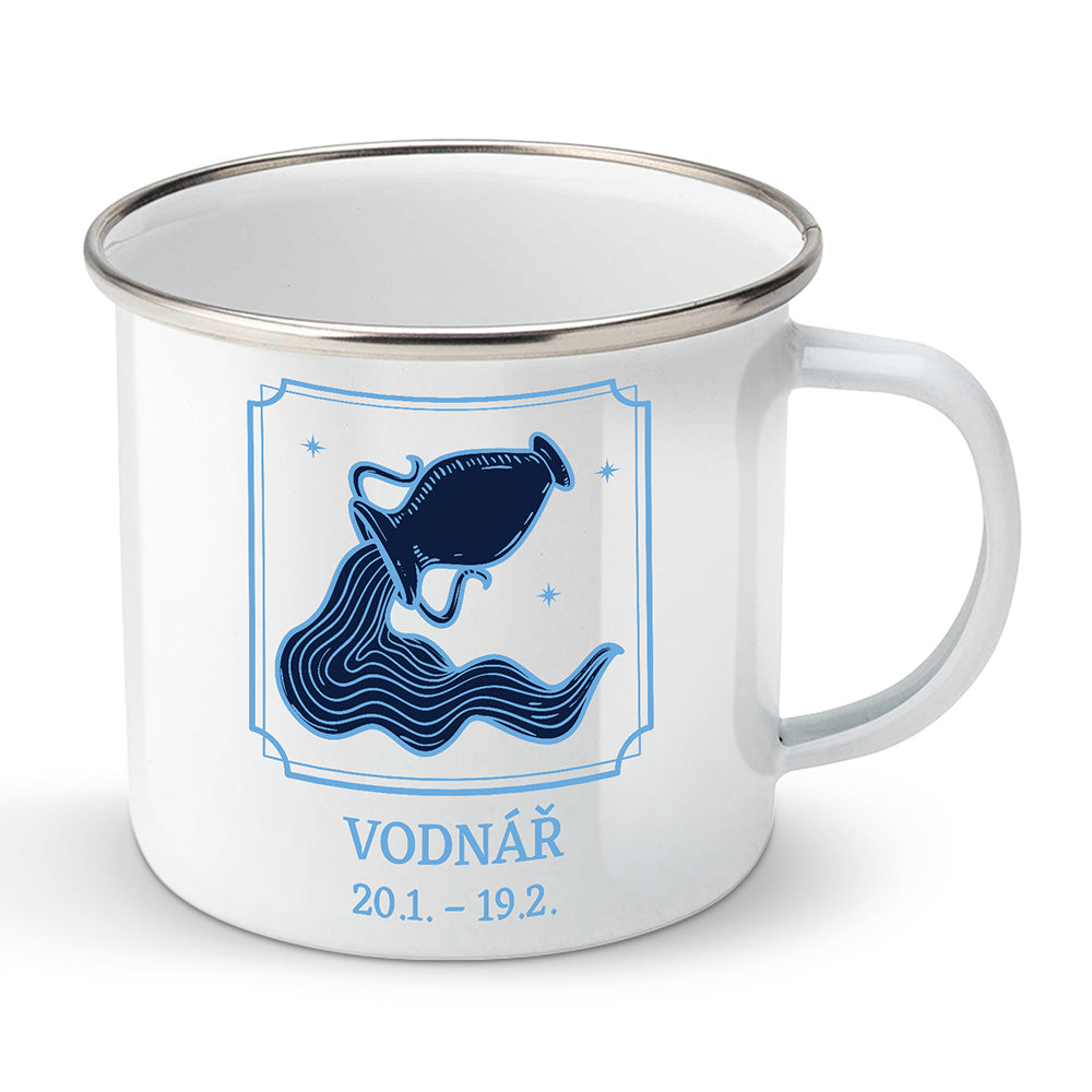 Smaltovaný plecháček motiv Vodnář