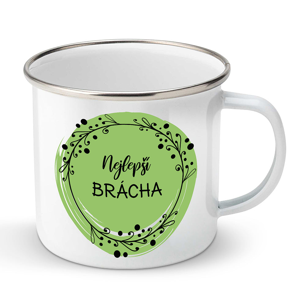 Smaltovaný plecháček motiv Nejlepší brácha