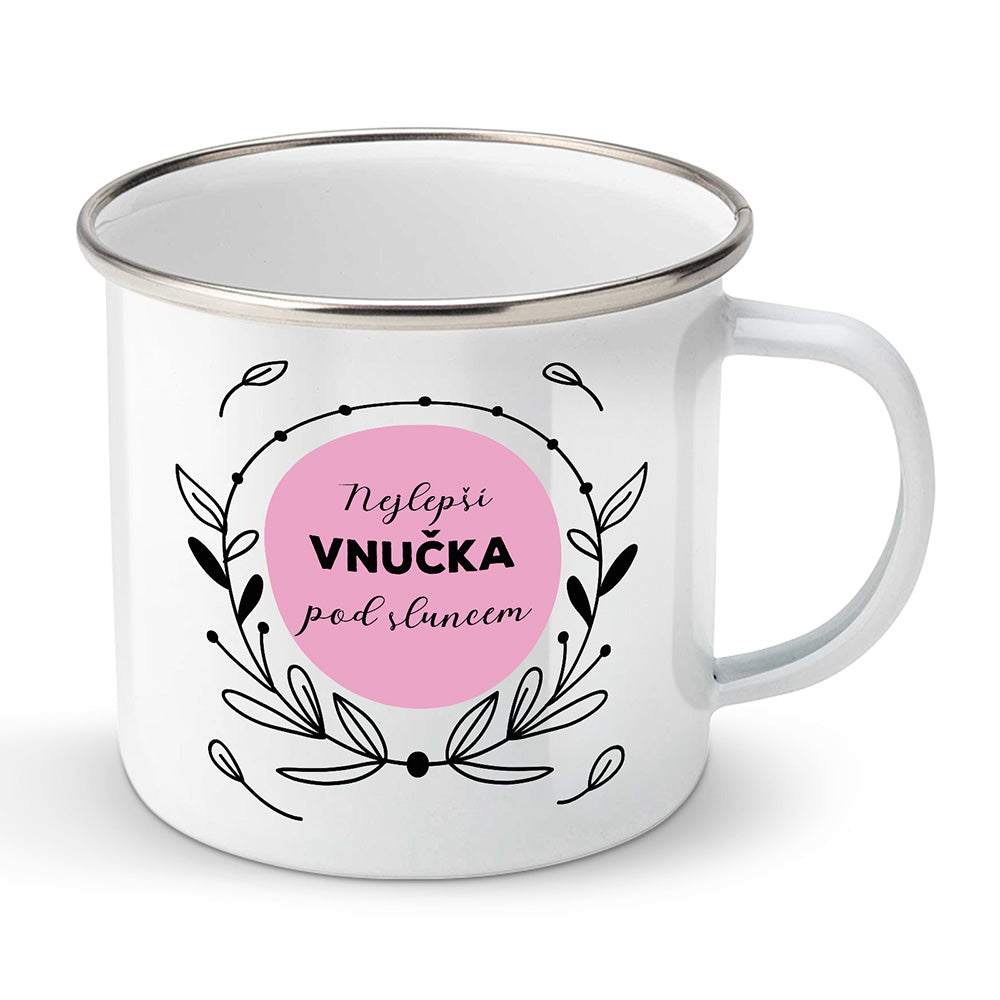 Smaltovaný plecháček motiv Nejlepší vnučka pod sluncem