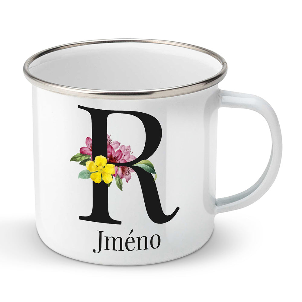 Smaltovaný plecháček motiv Se jménem R...