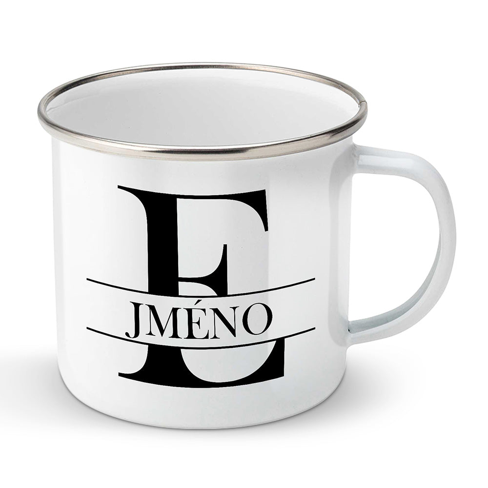 Smaltovaný plecháček motiv Se jménem E…