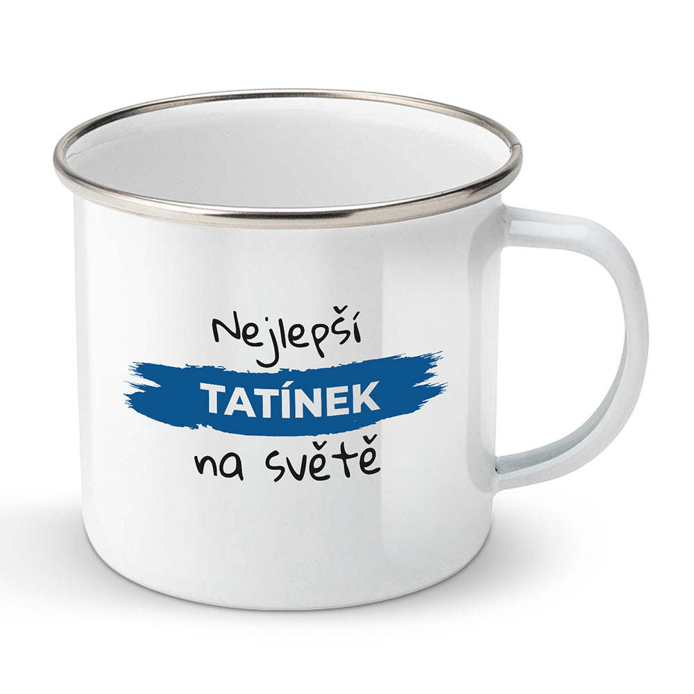 Smaltovaný plecháček motiv Nejlepší tatínek na světě