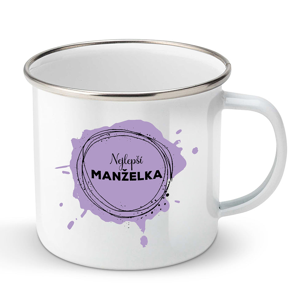 Smaltovaný plecháček motiv Nejlepší manželka