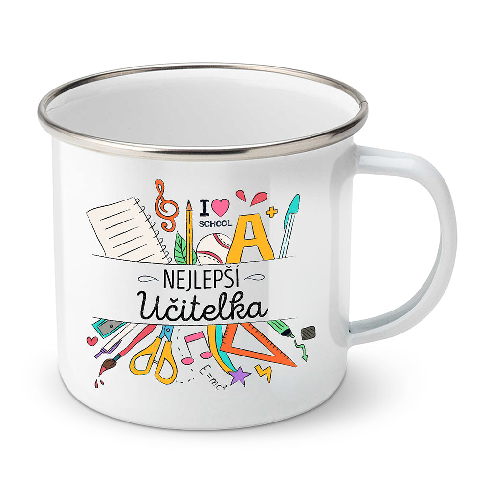 Smaltovaný plecháček motiv Nejlepší učitelka
