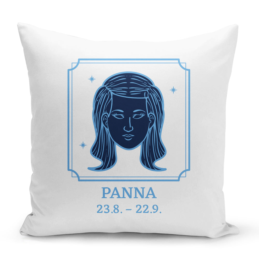 Bílý polštář 40 x 40 cm s motivem Panna