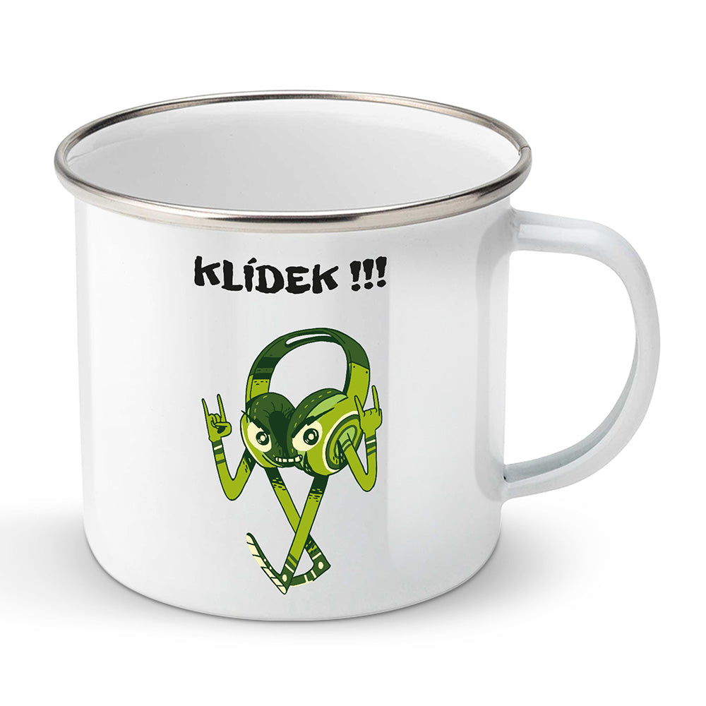 Smaltovaný plecháček motiv Hudební maniak