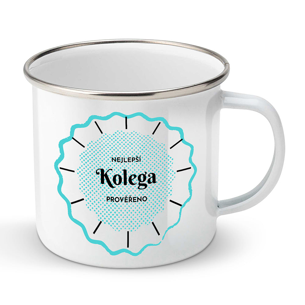Smaltovaný plecháček motiv Nejlepší kolega