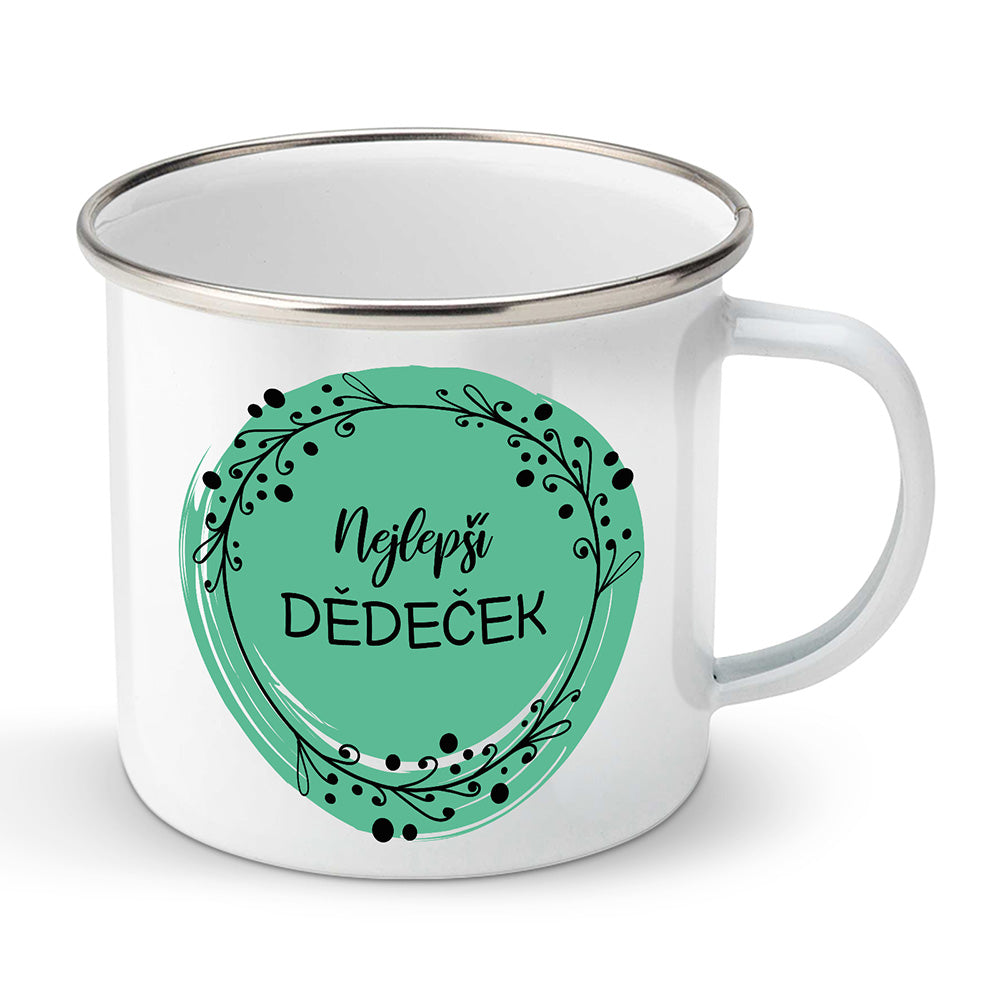 Smaltovaný plecháček motiv Nejlepší dědeček