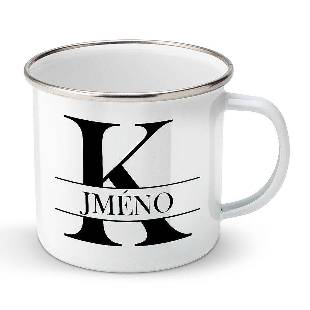 Smaltovaný plecháček motiv Se jménem K…