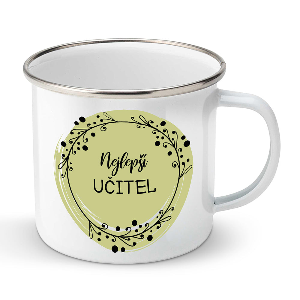 Smaltovaný plecháček motiv Nejlepší učitel