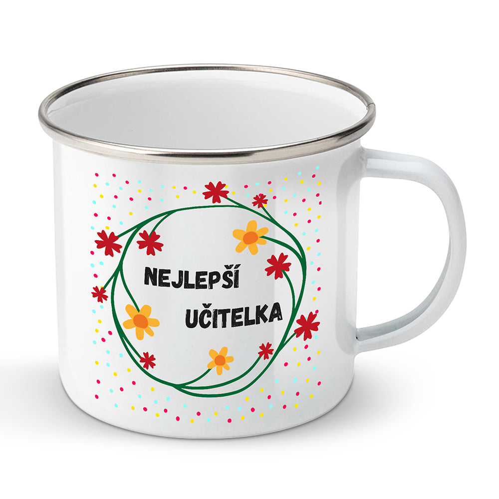 Smaltovaný plecháček motiv Nejlepší učitelka