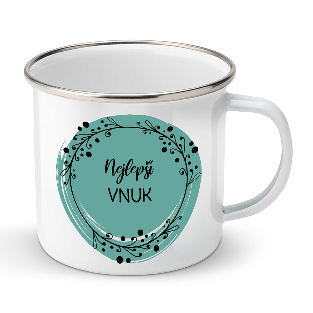 Smaltovaný plecháček motiv Nejlepší vnuk