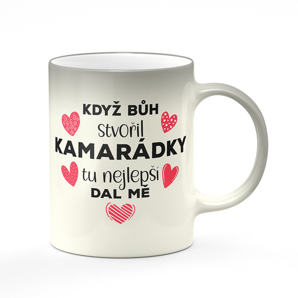 Magický svlékací hrnek motiv Když bůh stvořil kamarádky