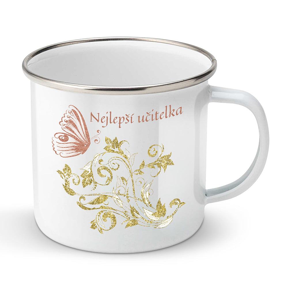 Smaltovaný plecháček motiv Nejlepší učitelka