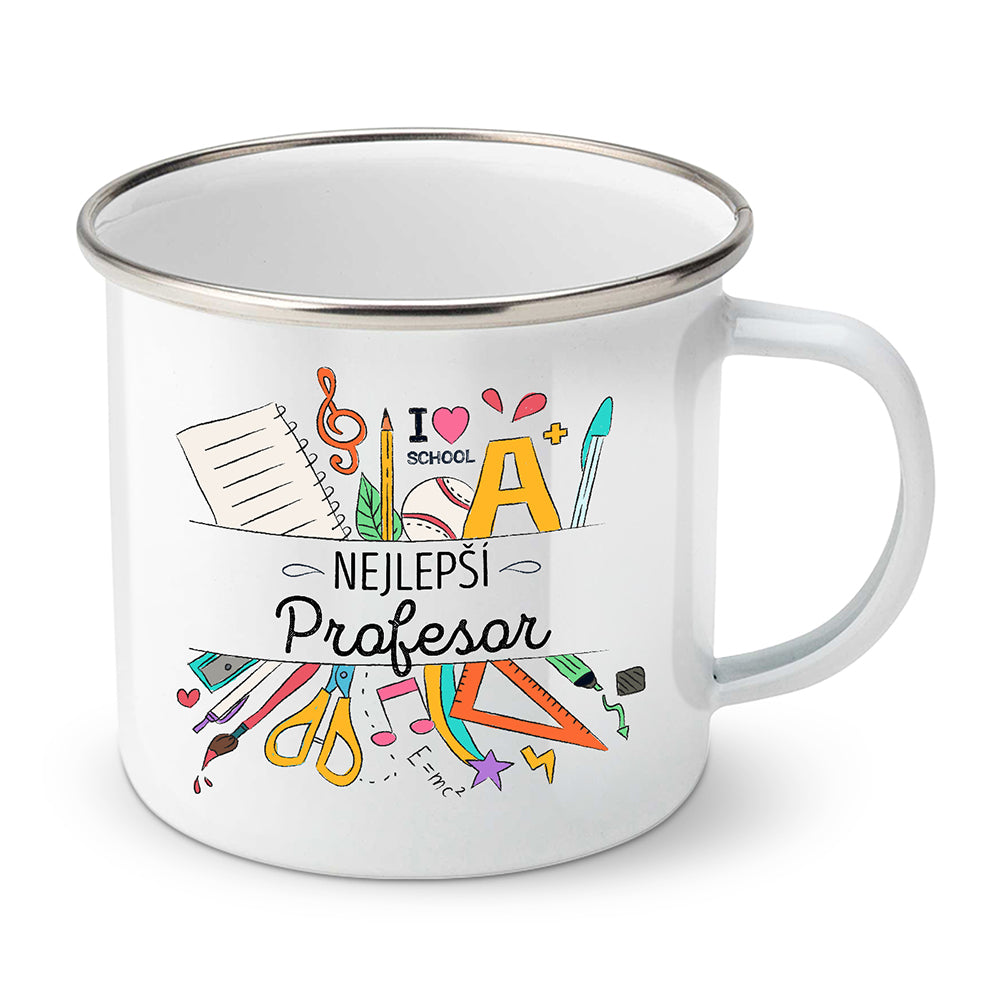 Smaltovaný plecháček motiv Nejlepší profesor