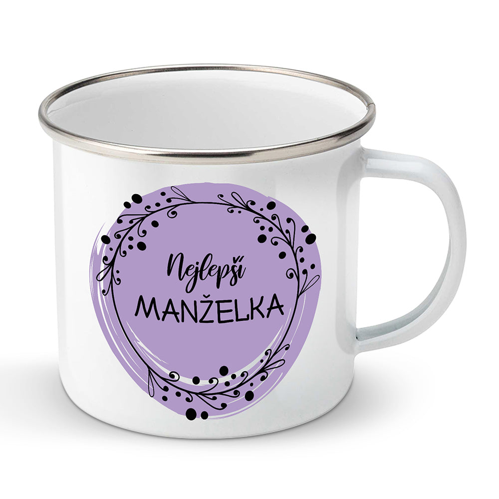 Smaltovaný plecháček motiv Nejlepší manželka