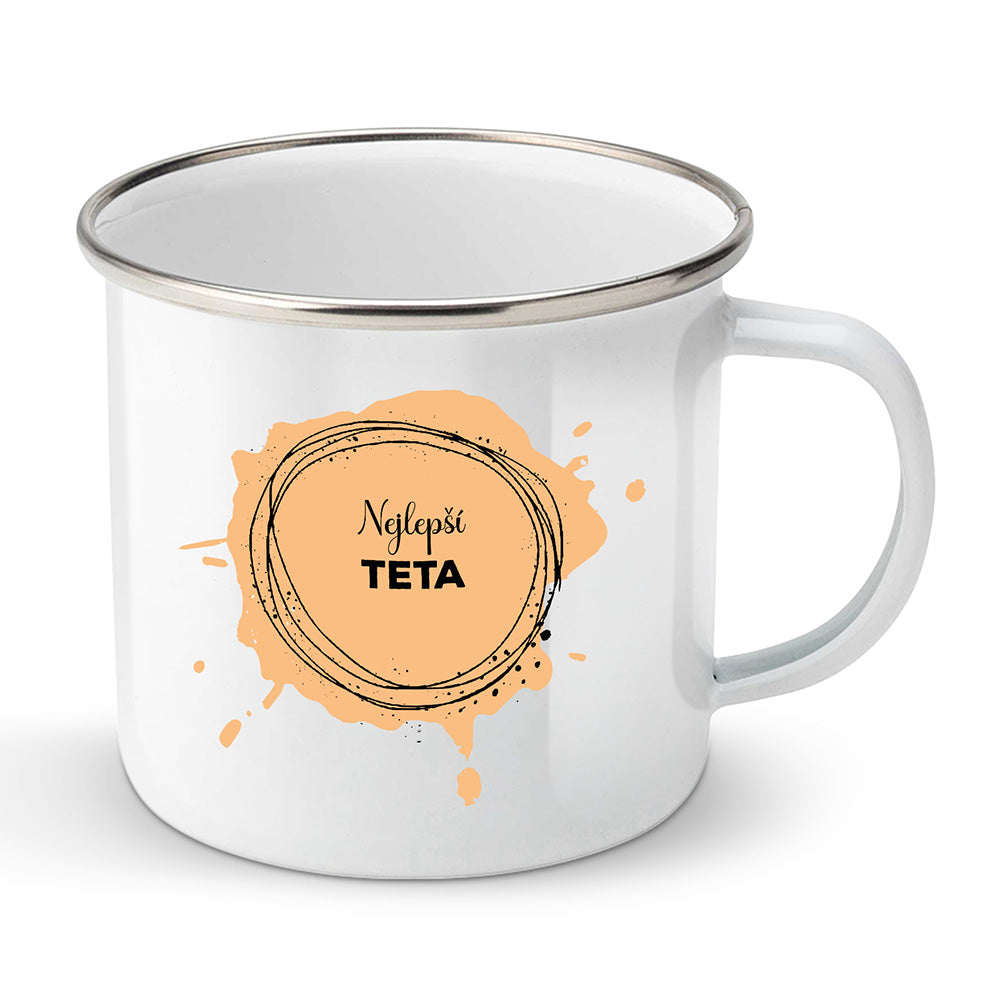 Smaltovaný plecháček motiv Nejlepší teta