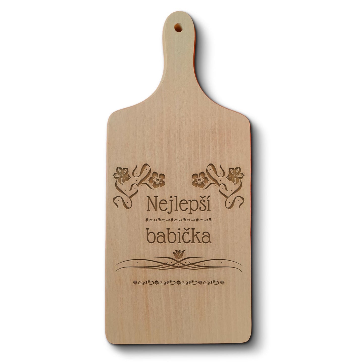Dřevěné bukové kuchyňské prkénko s gravírovaným motivemNejlepší babička