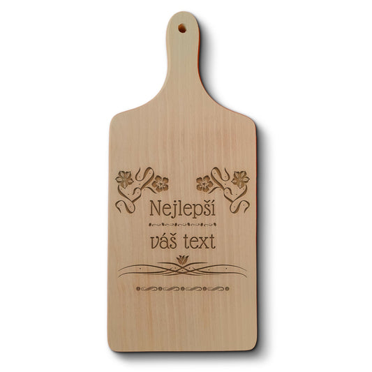 Dřevěné bukové kuchyňské prkénko s gravírovaným motivemKvětinový motiv - Nejlepší ...