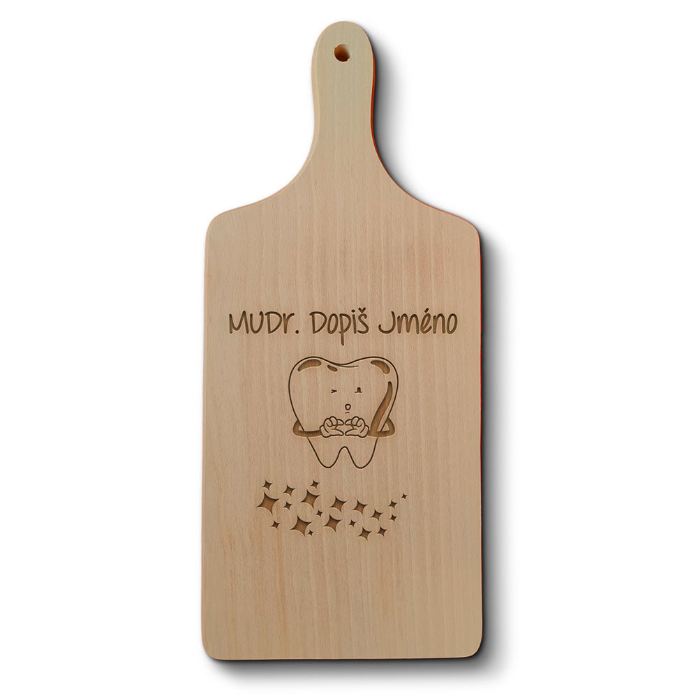 Dřevěné kuchyňské prkénko s gravírovaným motivem Zubaři