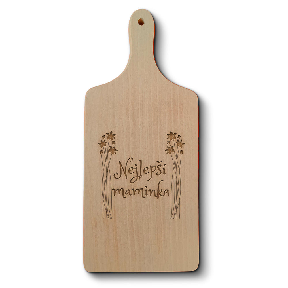 Dřevěné kuchyňské prkénko s gravírovaným motivem Nejlepší maminka