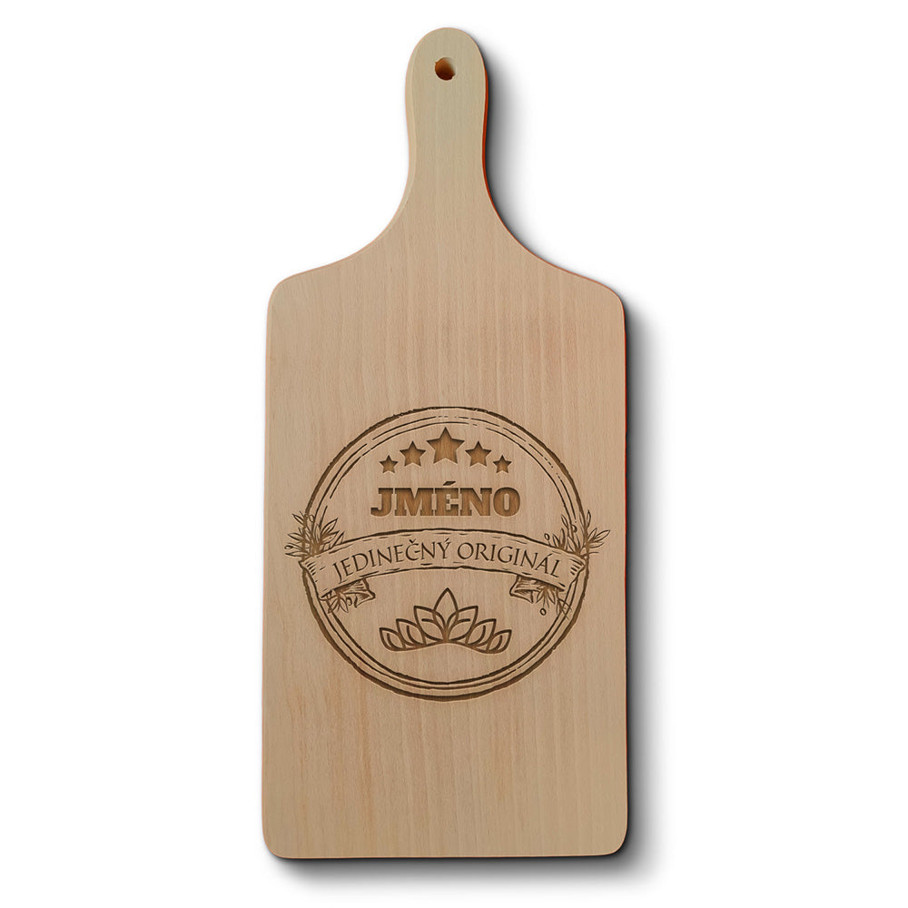 Dřevěné kuchyňské prkénko s gravírovaným motivem Jedinečný originál - ON