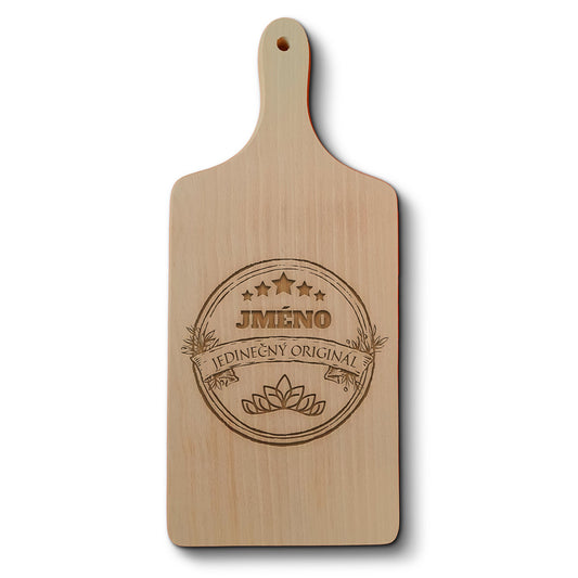 Dřevěné kuchyňské prkénko s gravírovaným motivem Jedinečný originál - ON
