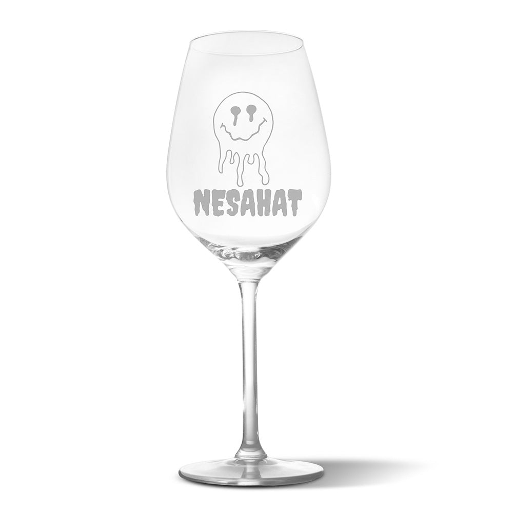 Sklenička na víno s gravírovaným motivem Nesahat