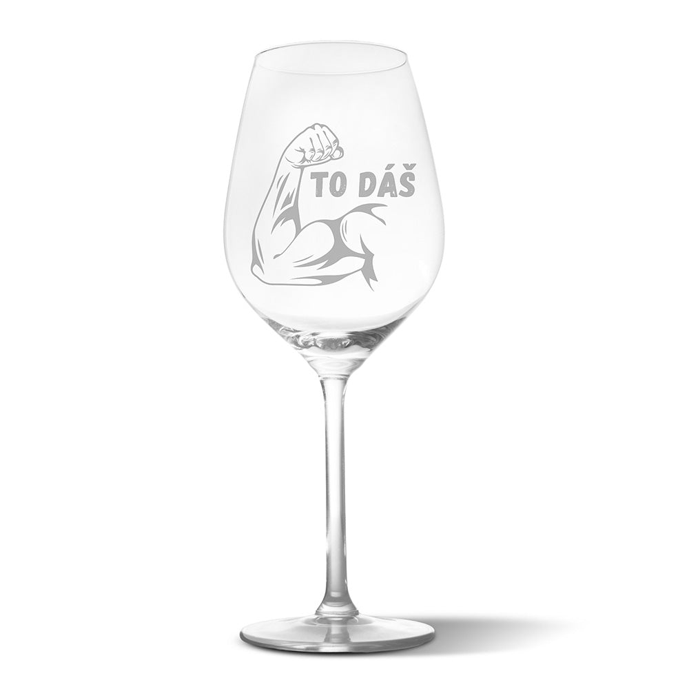 Sklenička na víno s gravírovaným motivem To dáš…
