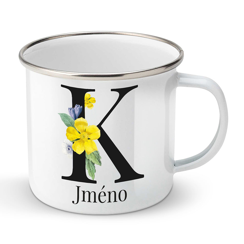 Smaltovaný plecháček motiv Se jménem K…