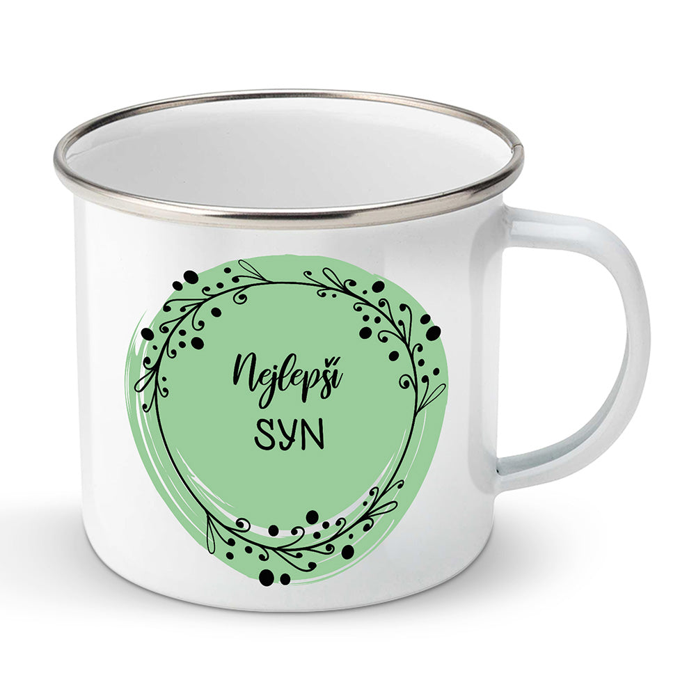 Smaltovaný plecháček motiv Nejlepší syn