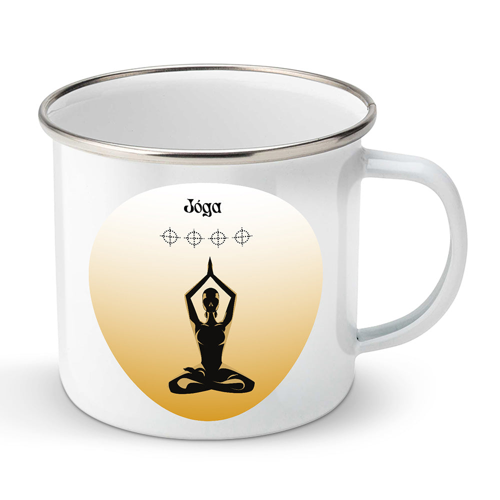 Smaltovaný plecháček motiv Jóga