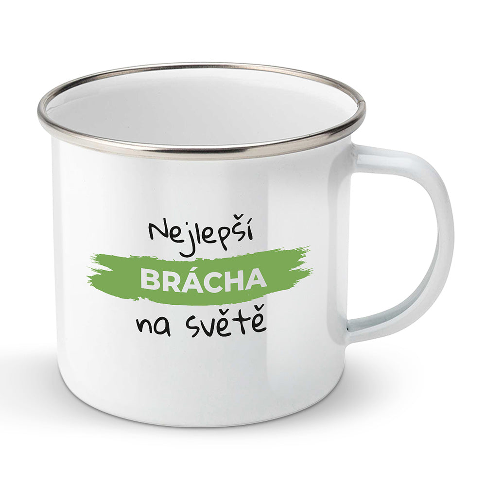 Smaltovaný plecháček motiv Nejlepší brácha na světě