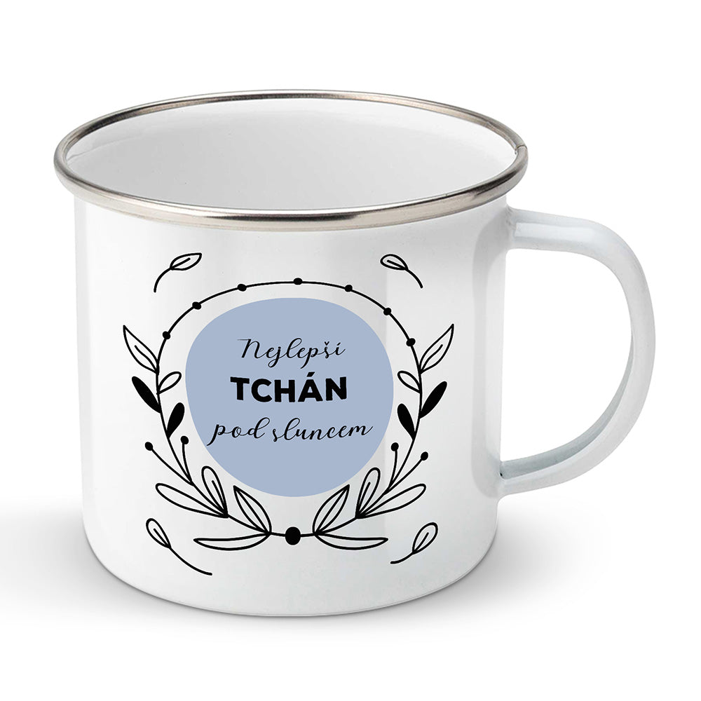 Smaltovaný plecháček motiv Nejlepší tchán pod sluncem