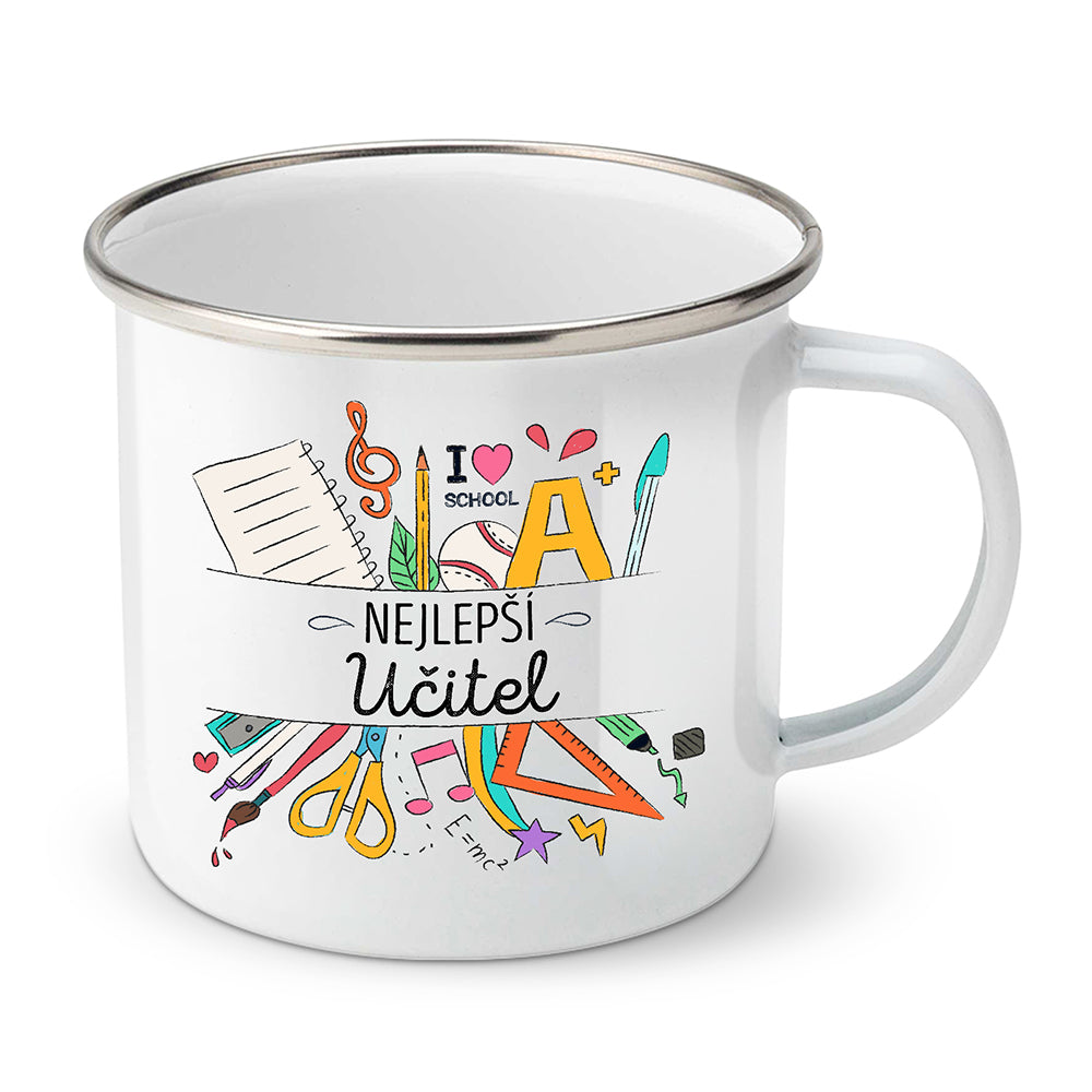 Smaltovaný plecháček motiv Nejlepší učitel