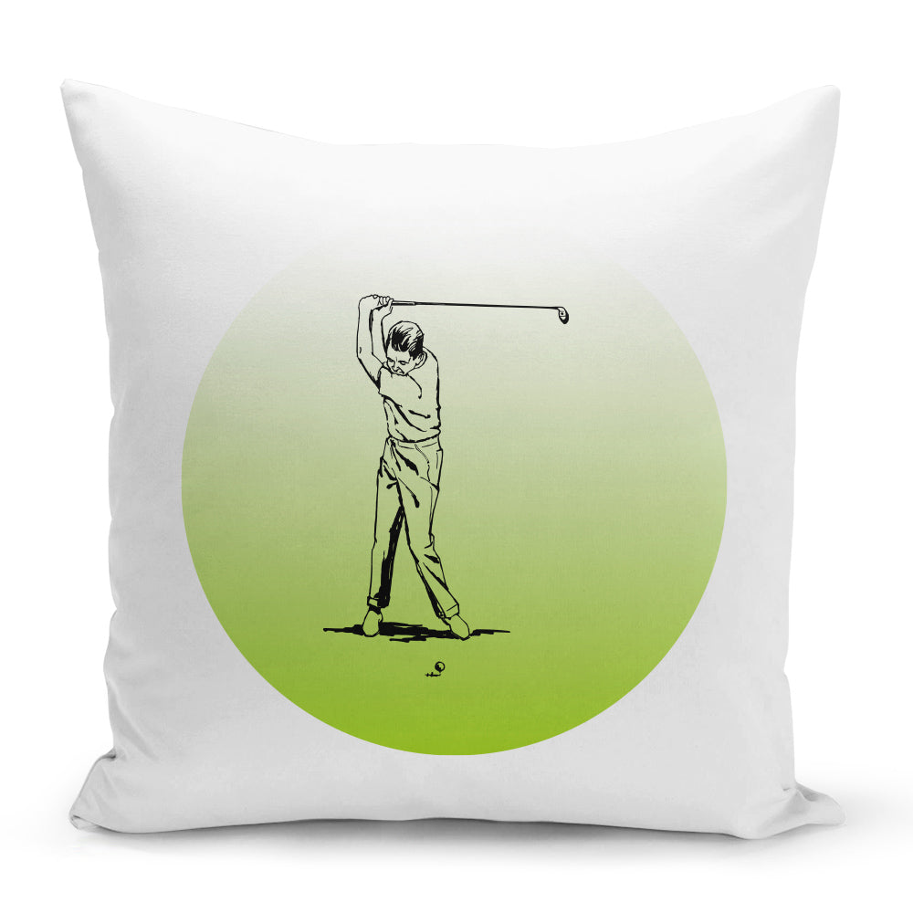 Bílý polštář 40 x 40 cm s motivem Golf