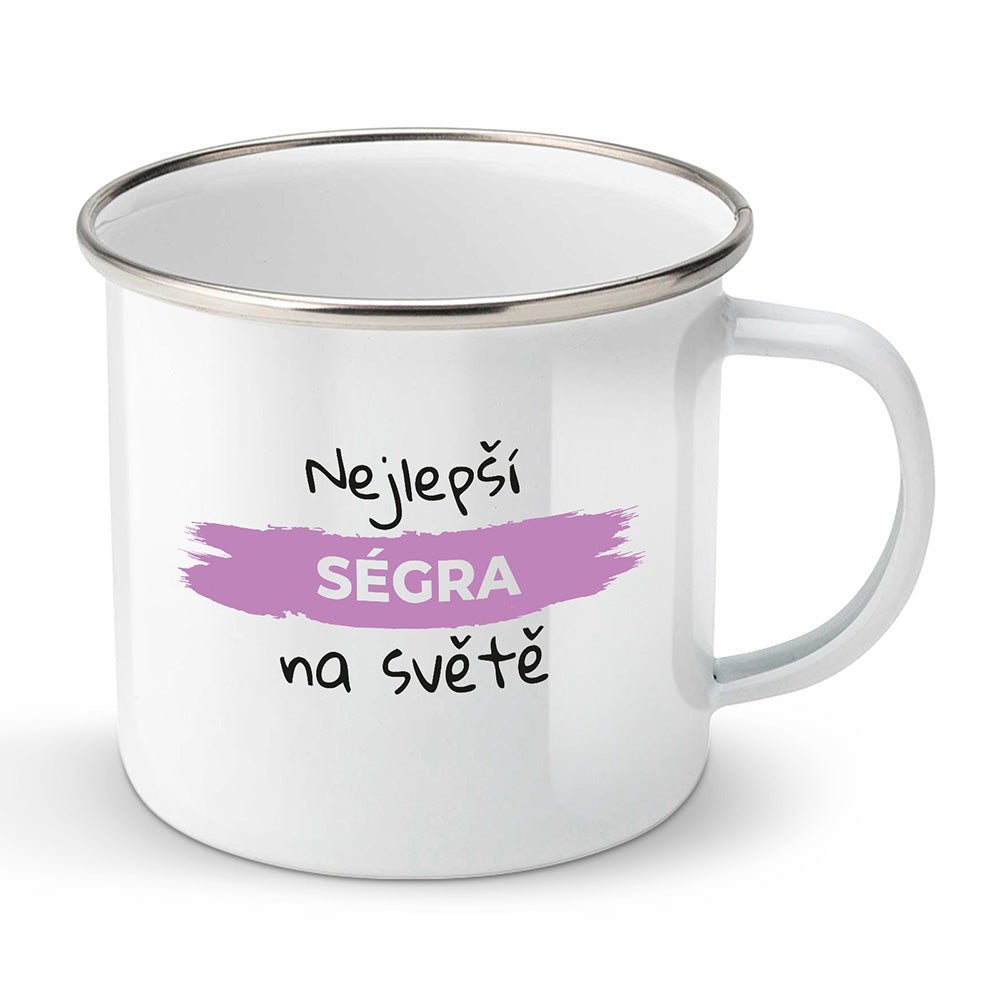 Smaltovaný plecháček motiv Nejlepší ségra na světě