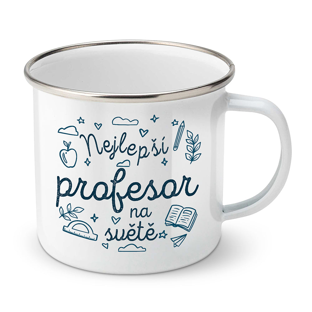 Smaltovaný plecháček motiv Nejlepší profesor na světě