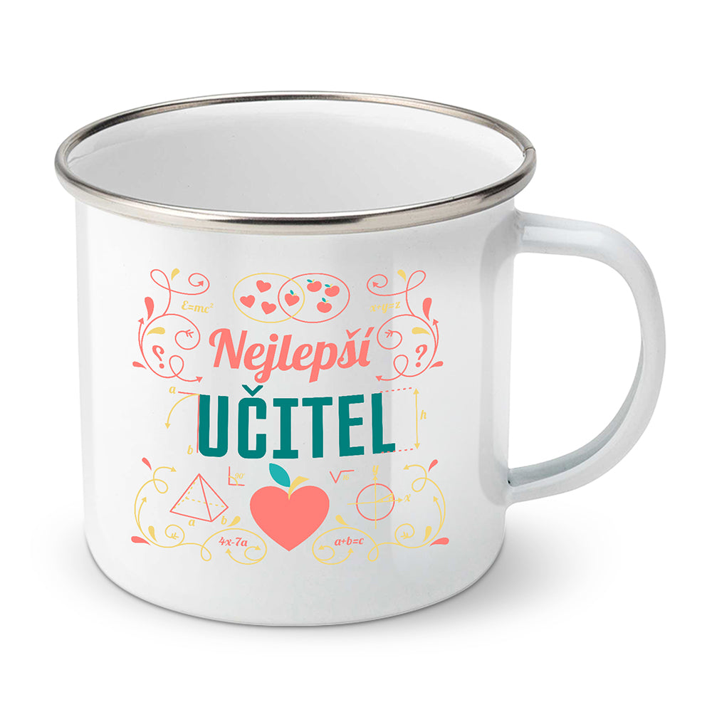 Smaltovaný plecháček motiv Nejlepší učitel