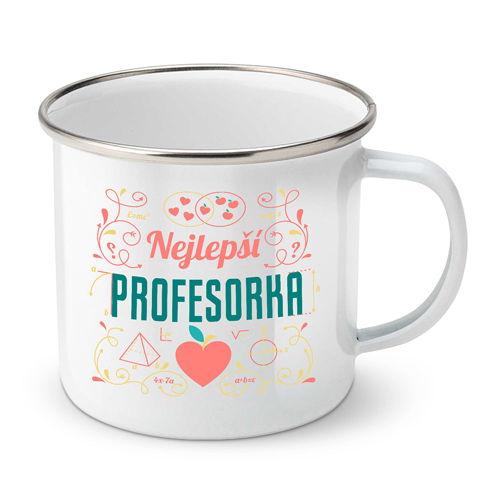 Smaltovaný plecháček motiv Nejlepší profesorka