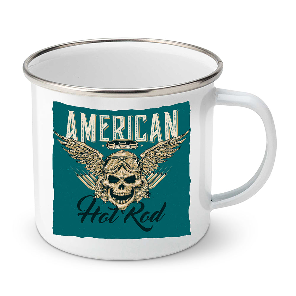 Smaltovaný plecháček motiv Lebka