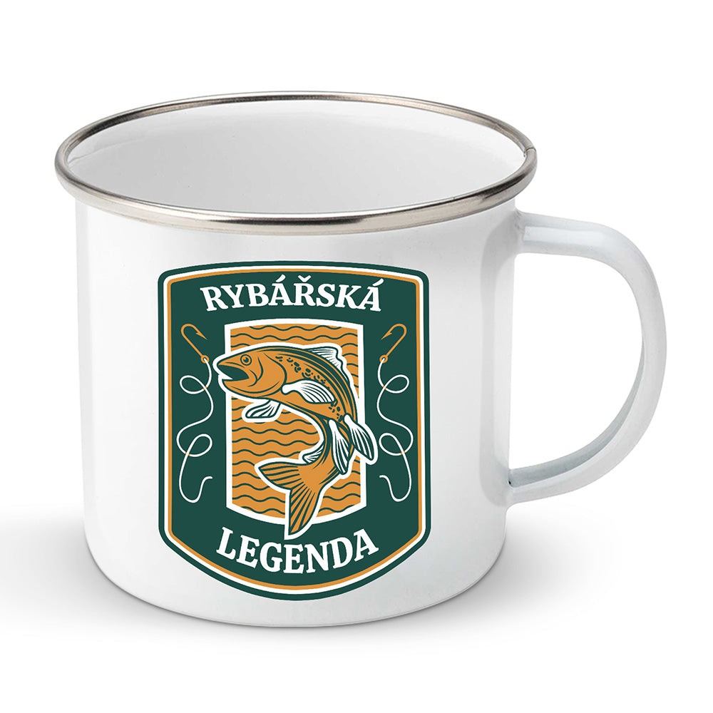 Smaltovaný plecháček motiv Rybářská legenda