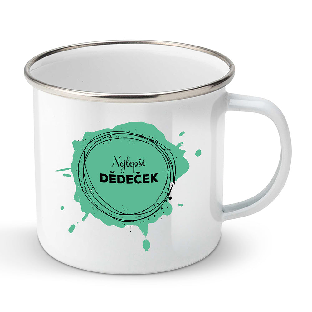 Smaltovaný plecháček motiv Nejlepší dědeček