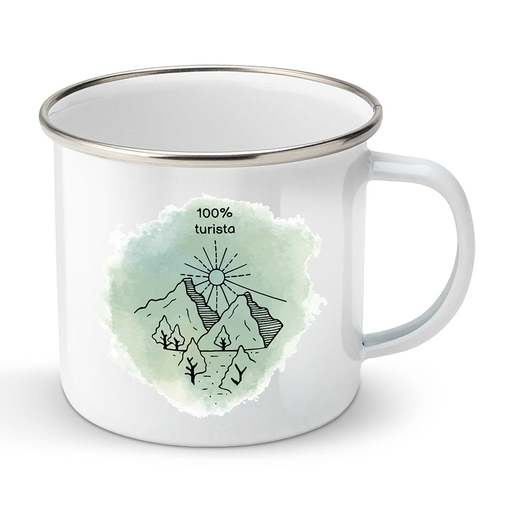 Smaltovaný plecháček motiv 100% turista